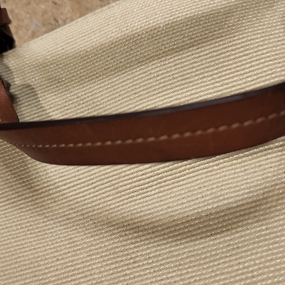 Fossil top handle canvas bag with leather handles - Picture 3 of 9